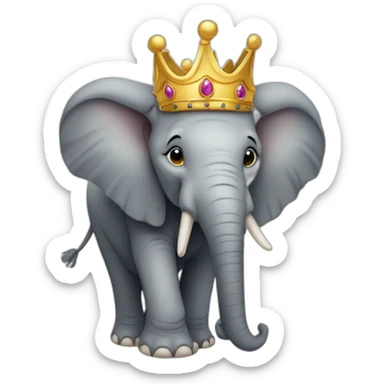 elephant wearing crown sticker