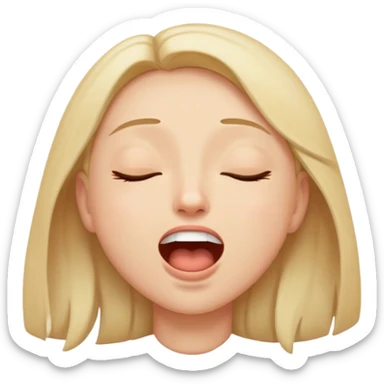 eyes closed mouth open happy sticker