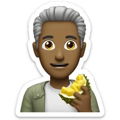 Man eatng durian sticker