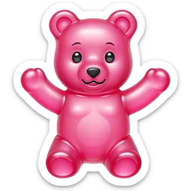 A pink gummy bear sticker