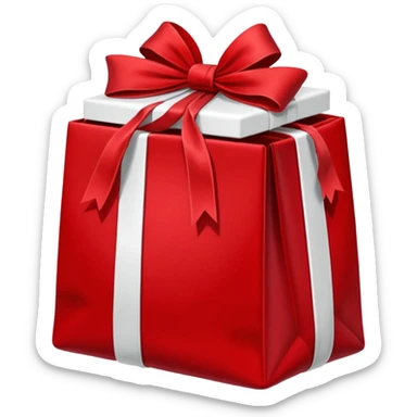 red Christmas bag with red gift boxes with white bows sticker