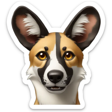 Greedy wild African dog  sticker