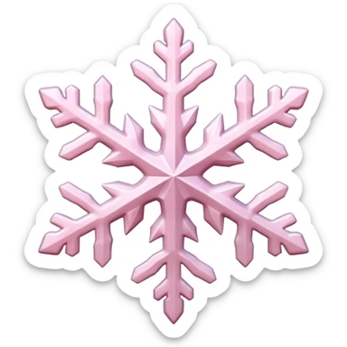 pale pink snow flake 3d bold ice translucent texture sticker