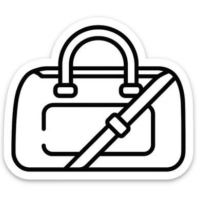 all white duffle bag with white strap sticker