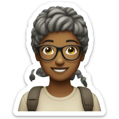 cheerful girl in nature with glasses sticker