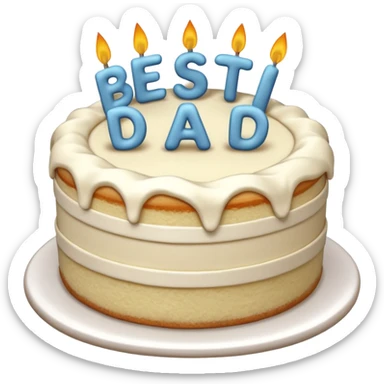 vanilla cake that says best dad sticker