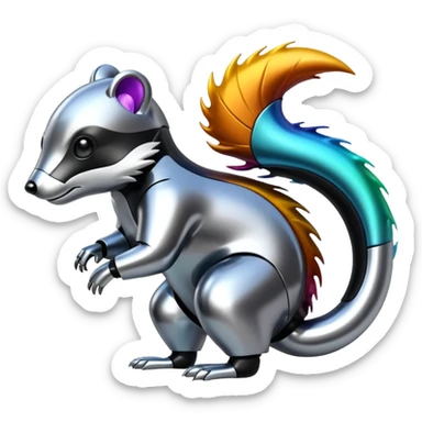 robo skunk with bacteria sticker