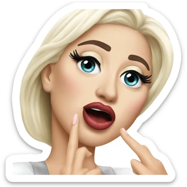 Lady Gaga sending a kiss sticker