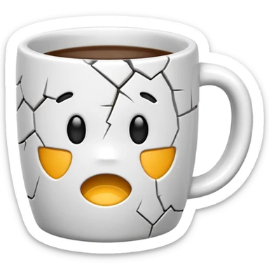 cracked mug no face sticker