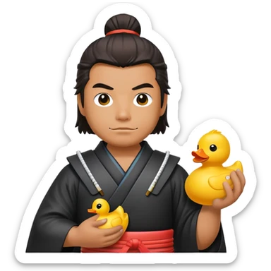 Samurai with rubber duck sticker