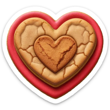snicker doodle cookie with cinnamon powder on top in a heart shape cookie sticker
