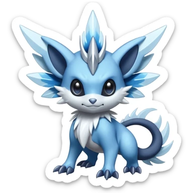 Elemental dark dusky mechanical frosty fairy-like fantasy epic rare Glalie-Sneasel-Togetic-Pokémon-Fakémon-hybrid-creature sticker
