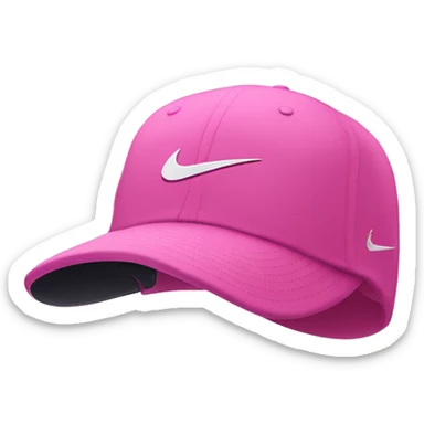Pink hat with Nike swoosh on the front  sticker