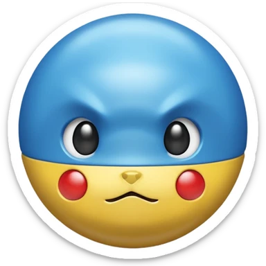 A blue Pokéball with highlights, anime Pikachu style, emoji style, variation 4 sticker