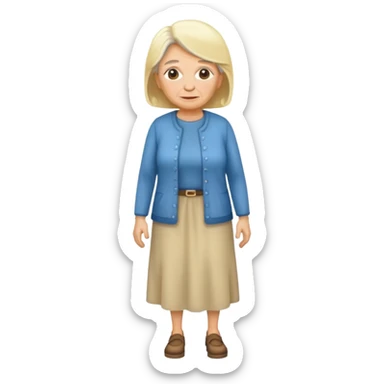 blond old woman full body standing  sticker