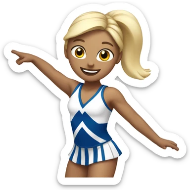 white with blond hair cheerleader dancing sticker