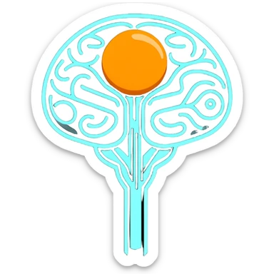 A bright, healthy brain surrounded by foods rich in phosphatidylserine precursors: salmon, egg yolk, fermented soy, and healthy fats, all connected by gentle glowing lines to the brain. sticker