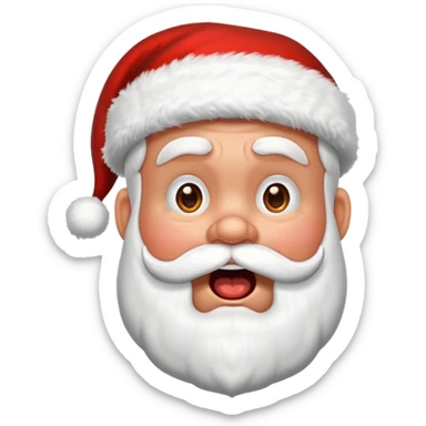 babbo natale ricoperto di neve con la bocca apary sticker