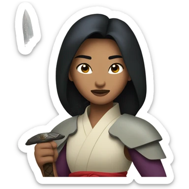 Mulan with sword  sticker