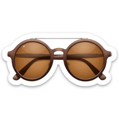 A pair of round-framed sunglasses with brown lenses sticker