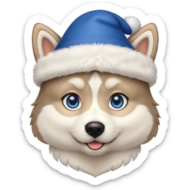 Pups husky in new yaer hat sticker