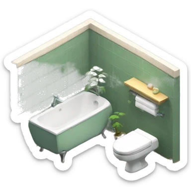 bathroom in the apartment isometric sticker