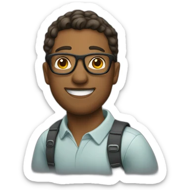 Dude with glasses leaving house sticker