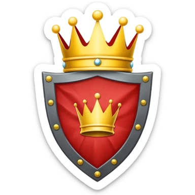 red flag with a crown on  a shield maked with a yellow chains sticker