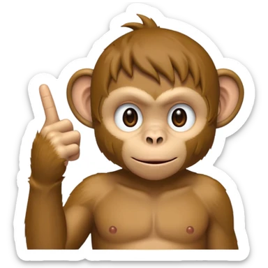 Monkey showing middle finger an saya fuck off in anime style sticker