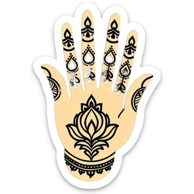 Elegant Indian mehndi pattern design sticker