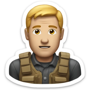 Man who uses that bullet shooting thing to help him think sticker