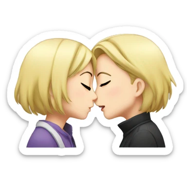 Kissing anime girls sticker