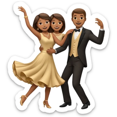 a couple dancing like in lalaland sticker