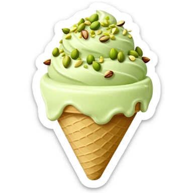Pistachio ice cream with pistachios sticker