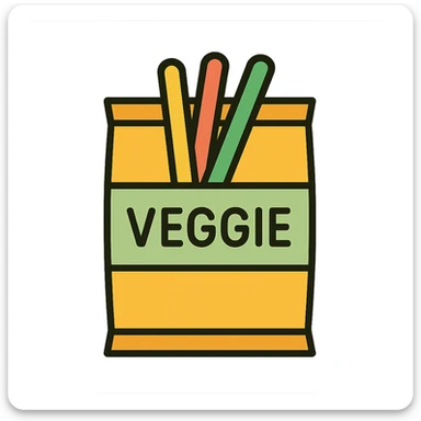 veggie straws, minimal flat icon, simple shapes, no text sticker