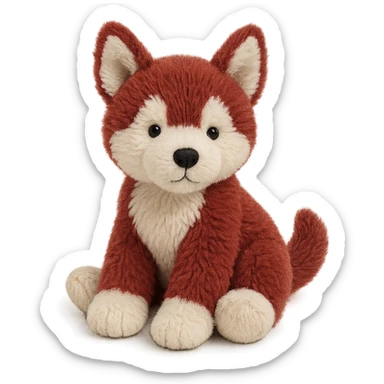 jellycat stuffed plush red siberian husky puppy sticker