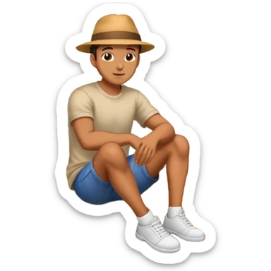 man sitting on roof sticker