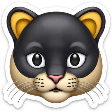 Emoji panthère noir entière  sticker