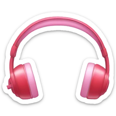 Pink headphones with a red bow sticker