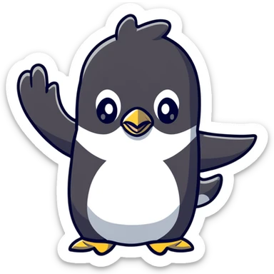 penguin giving thumbs down sticker