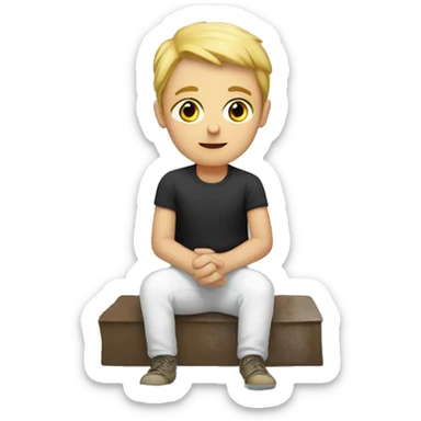 white person sitting on the floor sticker