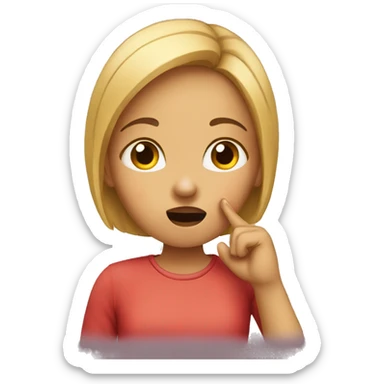 a girl doing shhh sticker