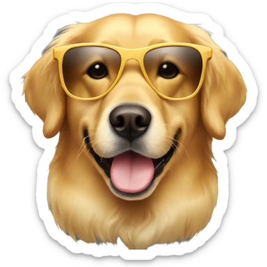Golden retriever with sun glasses sticker