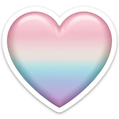 white heart with a pastel ombre sticker