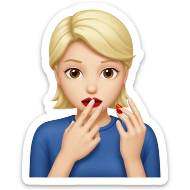 seductively biting nail sticker