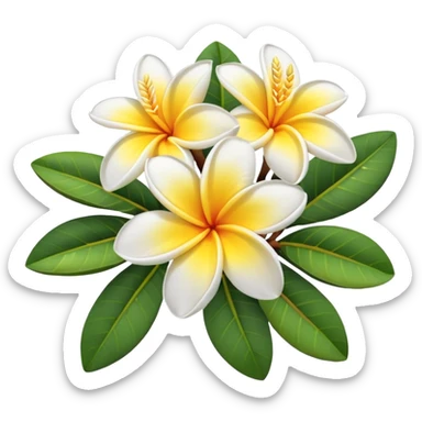 plumeria flower cluster sticker