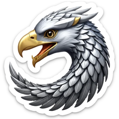 Silver Elder Scrolls Online eagle eating its tail Ouroboro sticker