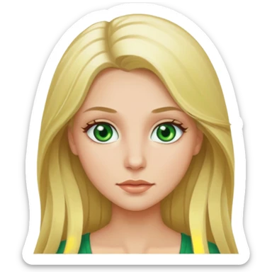 green eyes blonde long hair sticker