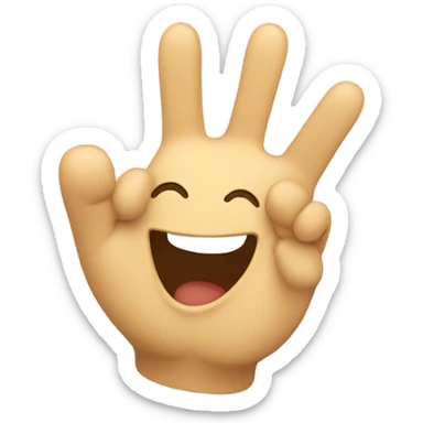 smiling excited face with feet and hands sticker