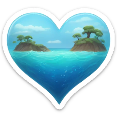Ocean heart sticker